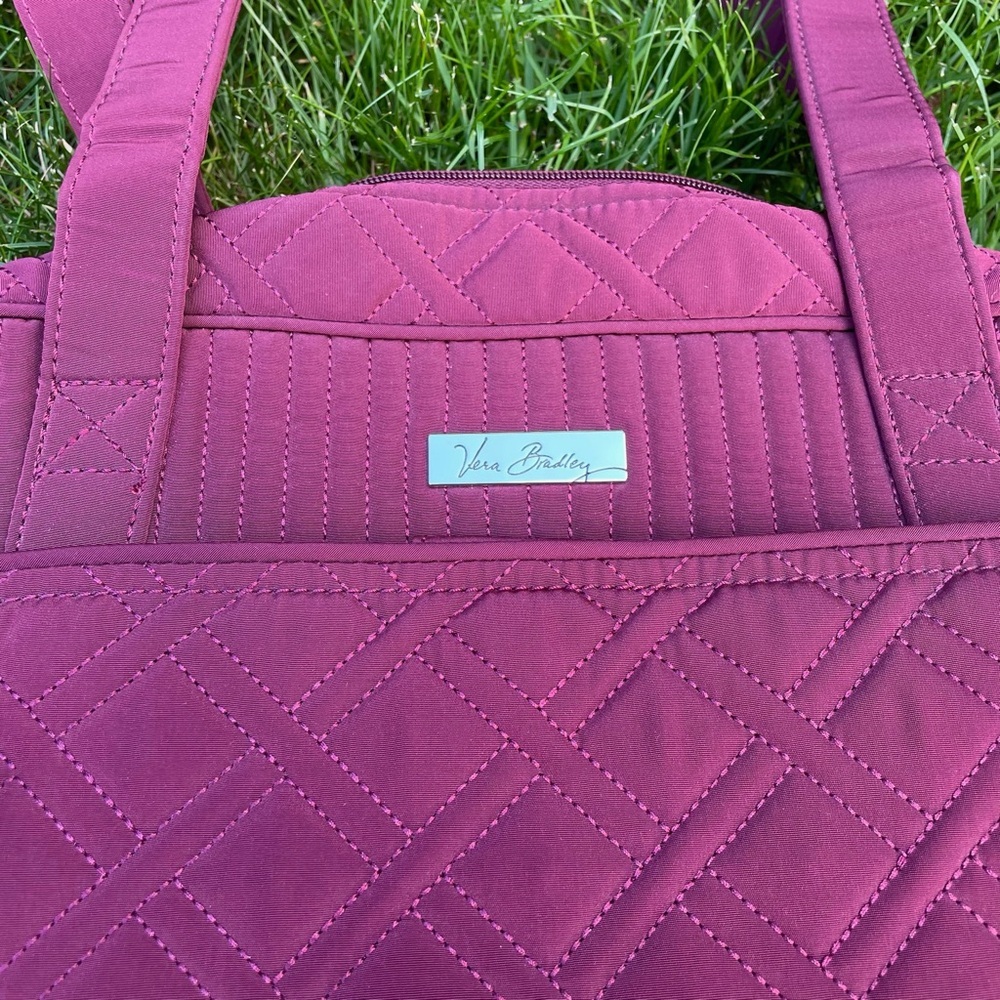 Vera Bradley Maroon Stroll Around Baby Bag - Picture 2 of 10